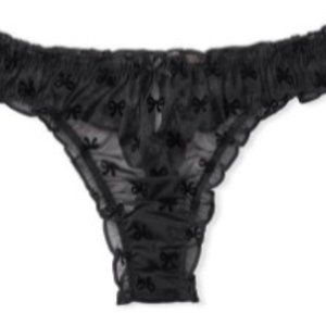 Victoria's Secret Dream Angels Black Corded Thong Panty